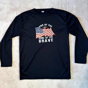 US Land of the Free Home of the Brave Long Sleeve Performance Shirt – Size L